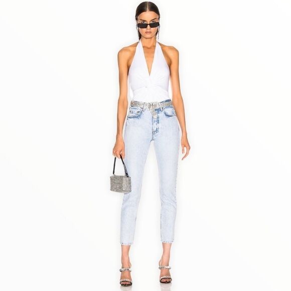 NWT! GRLFRND Karolina High Rise Acid Wash Button Fly Skinny Jean in Never Again - Picture 4 of 12